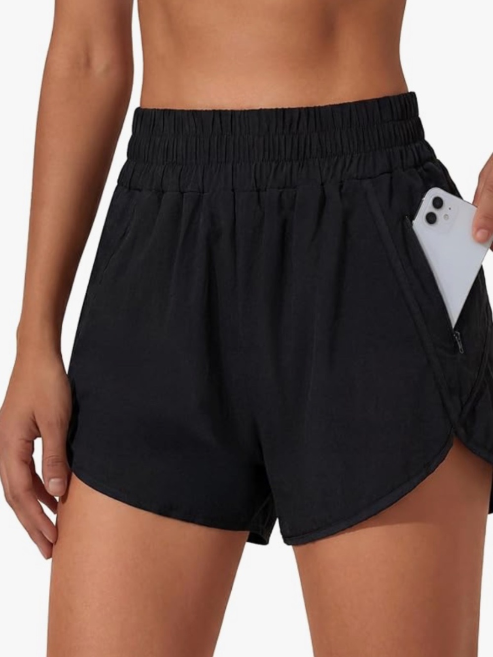 Women's Running Shorts Elastic High Waisted with Pockets